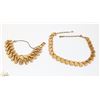 Image 1 : MATCHING GOLD TONE LEAF BRACELET AND NECKLACE