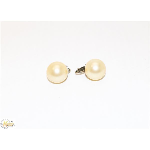 FAUX PEARL CLIP EARRINGS