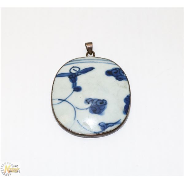 MING DYNASTY FRAGMENT MOUNTED AS LARGE PENDANT IN