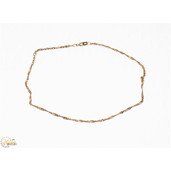 10K GOLD  ANKLET 11"