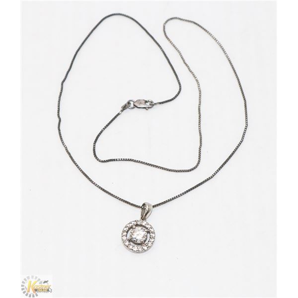 925 ITALIAN SILVER NECKLACE WITH CLEAR STONE MULTI