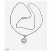 Image 1 : 925 ITALIAN SILVER NECKLACE WITH CLEAR STONE MULTI