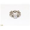 Image 1 : 925 SILVER LINK RING WITH MOONSTONE SIZE 6.75