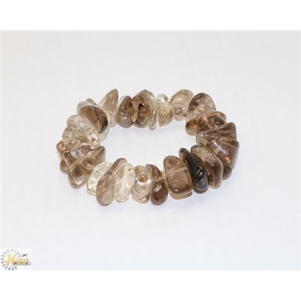 AMETHYST AND CRYSTAL STONE STRETCH BRACELET