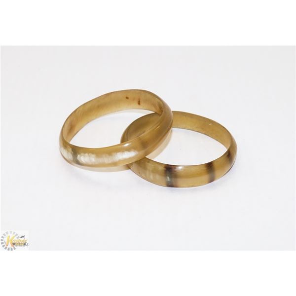 POLISHED HORN CUFF BRACELET PAIR