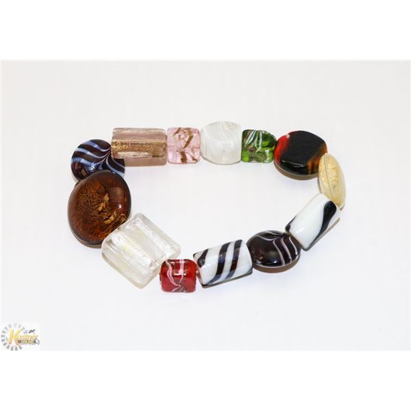 HAND MADE GLASS BEADED BRACELET