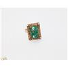 Image 1 : VINTAGE GOLD TONE COSTUME RING WITH GREEN STONE