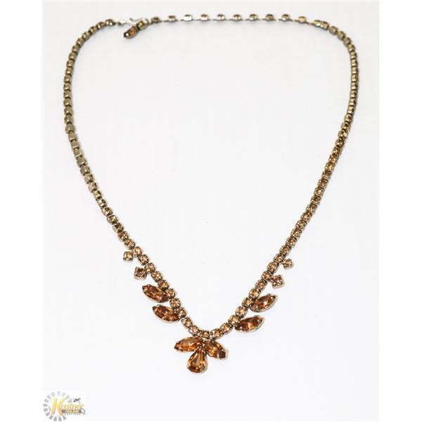 VINTAGE COSTUME JEWELLERY RHINESTONE NECKLACE