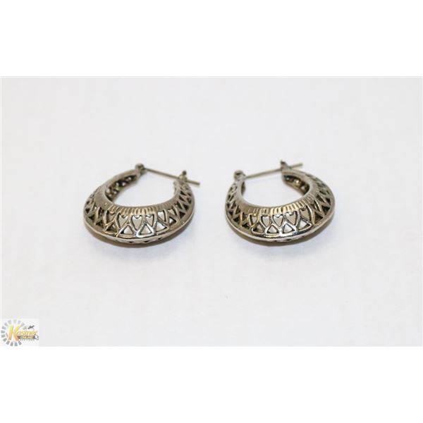 ORNATE FILIGREE SILVER HOOP EARRINGS