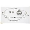Image 1 : CRYSTAL BEADED NECKLACE, EARRINGS BRACELET SET