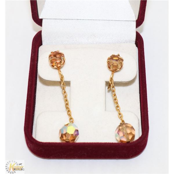 VINTAGE BOREALIS CRYSTAL DROP EARRINGS