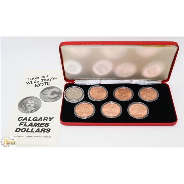 1982 CALGARY FLAMES COIN SET WITH COA IN CASE