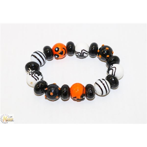 MURANO GLASS HAND BLOWN HALLOWEEN BRACELET