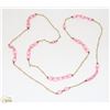 Image 1 : PINK BEAD AND GOLD TONE NECKLACE