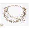 Image 1 : MULTI STRAND FAUX PEARL AND SILVER TONE NECKLACE