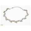 Image 1 : SILVER TONE LEAF LINK NECKLACE