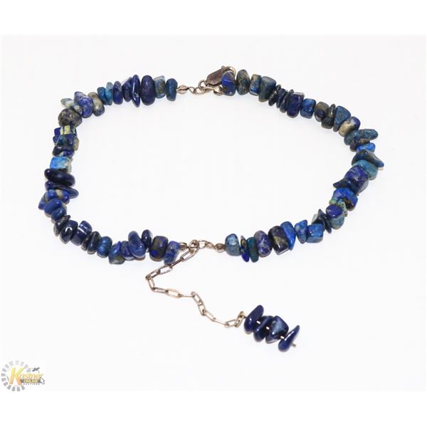 BLUE LAPIS STONE STONE BEADED NECKLACE