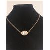 Image 1 : FASHION NECKLACE WITH LARGE CLEAR RHINESTONE