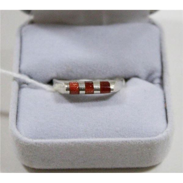 925 SILVER SUNSTONE RING SIZE 9