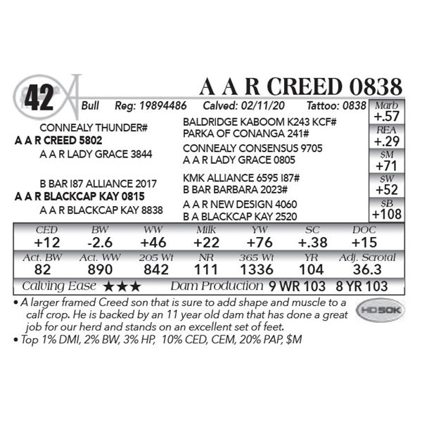 A A R Creed 0838