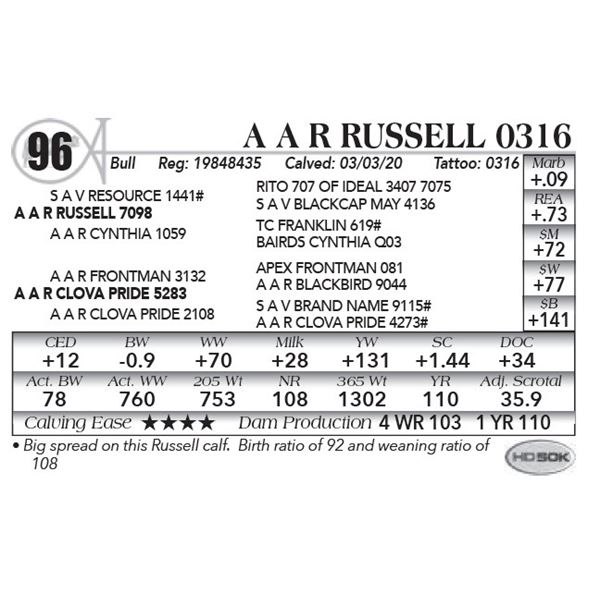 A A R Russell 0316