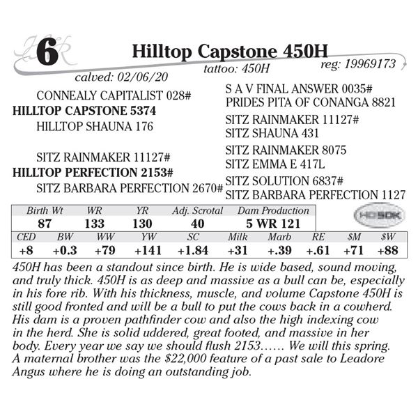 Hilltop Capstone 450H