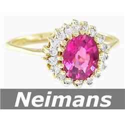 Top Gem Certified 2.00 ct Tourmaline & Diamond Ring 14k