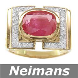 Fine Gem Certified 1.25 ct Ruby & VS Diamond Ring 14kt