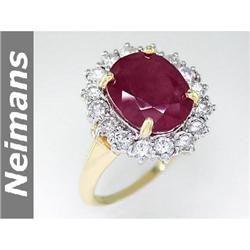 Victorian 3.25ct Certified Tourmaline & VS Diamond Ring