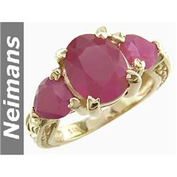 Victorian 4.00 ct Yellow Sapphire & VS Diamond Ring 14k