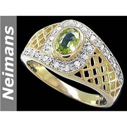 Victorian 3.25ct Certified Tourmaline & VS Diamond Ring