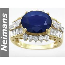 2.75 ct Certified Sapphire & Diamond Ring 14kt