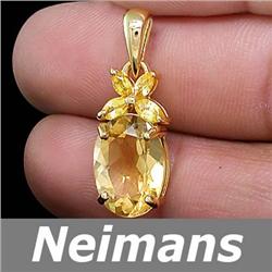 Vintage 3.00ct Certified Yellow Sapphire & Diamond Ring