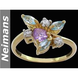 Vintage 3.25 ct Certified Yellow & Sapphire Pendant 14k