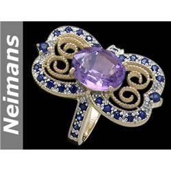 Gem 2.00 ct Certified Tanzanite & Diamond Ring 14k Gold