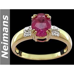 Finest Gem 2.50 ct Certified Ruby & VS Diamond Ring 14K