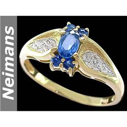 Gem Certified 1.00 ct Tanzanite & Diamond Ring 14K Gold