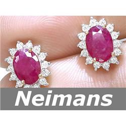 Certified 26.25 ct Ruby & VS Diamond Necklace 14kt Gold