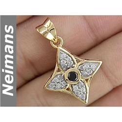 Certified 27.50ct Green Amethyst & Sapphire Pendant 14K