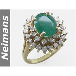 Antique 3.25 ct Orange Sapphire & Diamond Ring 14K Gold