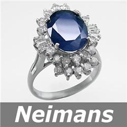 Vintage Gem 5.25 ct Aquamarine & Diamond Ring 14kt Gold