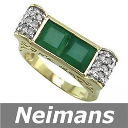 Vintage 1.50 ct Aquamarine & Diamond Ring 14k Gold CERT