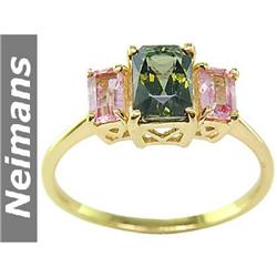 Antique 6.25 ct Pink Kunzite & Diamond Ring 14kt Gold