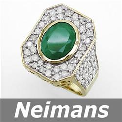 Antique 1.00 ct Tourmaline & Diamond Ring 14k Gold CERT