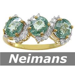 Vintage 2.25 ct Tsavorite & Diamond Ring 14kt Gold USGL