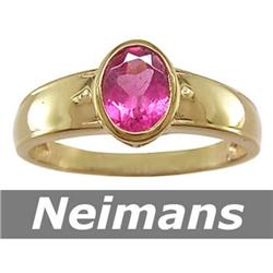 Certified 1.50 ct Blue Topaz & Diamond Ring 14kt Gold