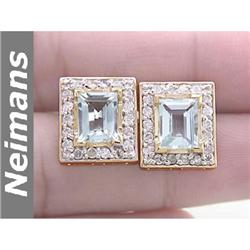 Certified .25 ct Blue Diamond Stud Earrings 14kt Gold