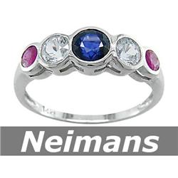 Certified .75 ct Sapphire & Diamond Stud Earrings 14kt