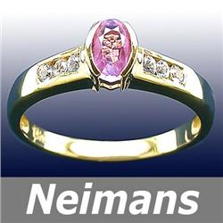 Certified 2.75 ct Aquamarine & Sapphire Ring 14kt Gold