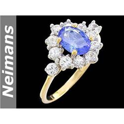 Antique 12.00ct Certified Emerald & White Sapphire Ring